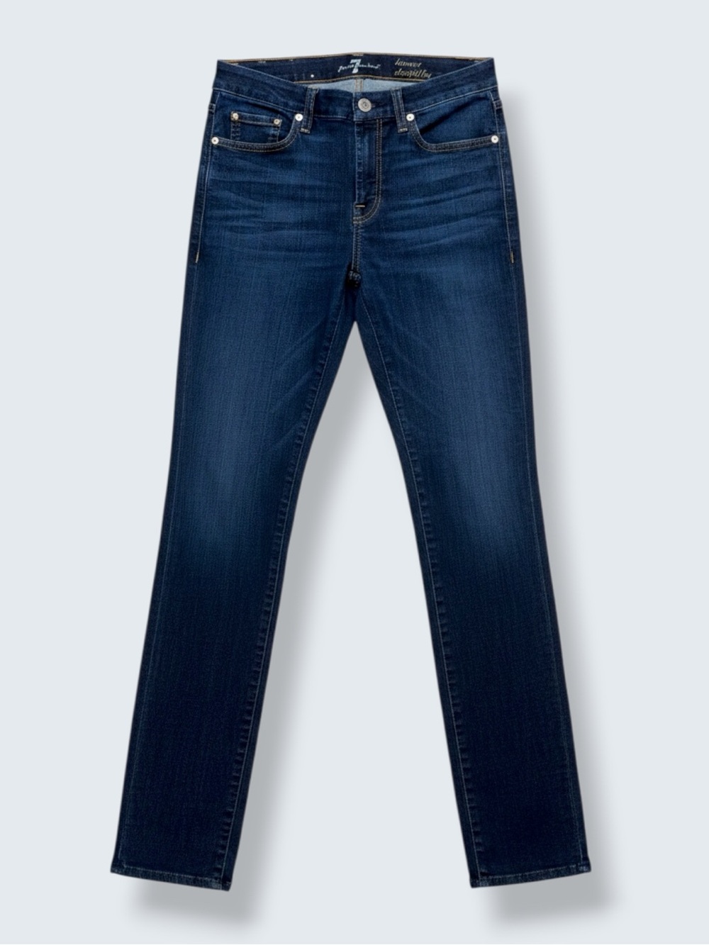 7 For All Mankind Kimmie Straight Leg Jeans Dark Wash Size 27 Stretch Denim